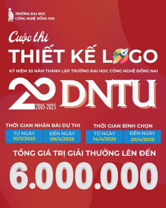 CUỘC THI THIẾT KẾ LOGO KỶ NIỆM 20 NĂM THÀNH LẬP TRƯỜNG ĐẠI HỌC CÔNG NGHỆ ĐỒNG NAI