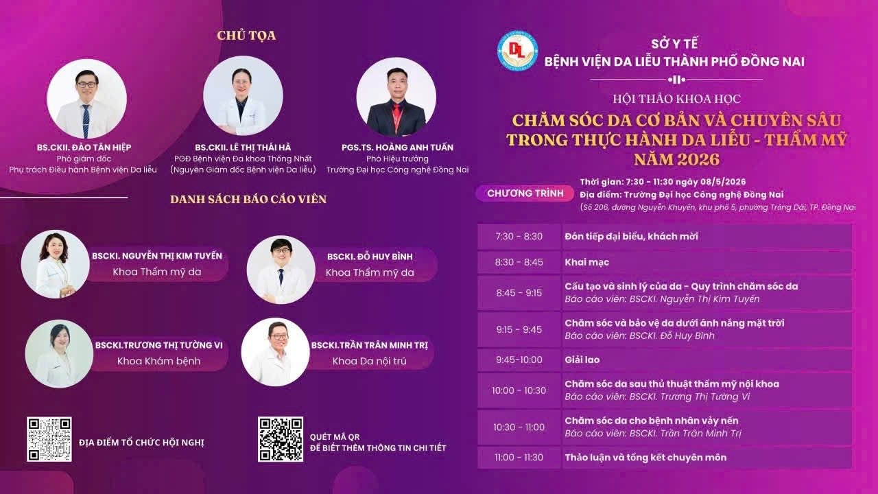 Khoa Công nghệ phối hợp Bệnh viện Da liễu Đồng Nai tổ chức Hội nghị khoa học năm 2026