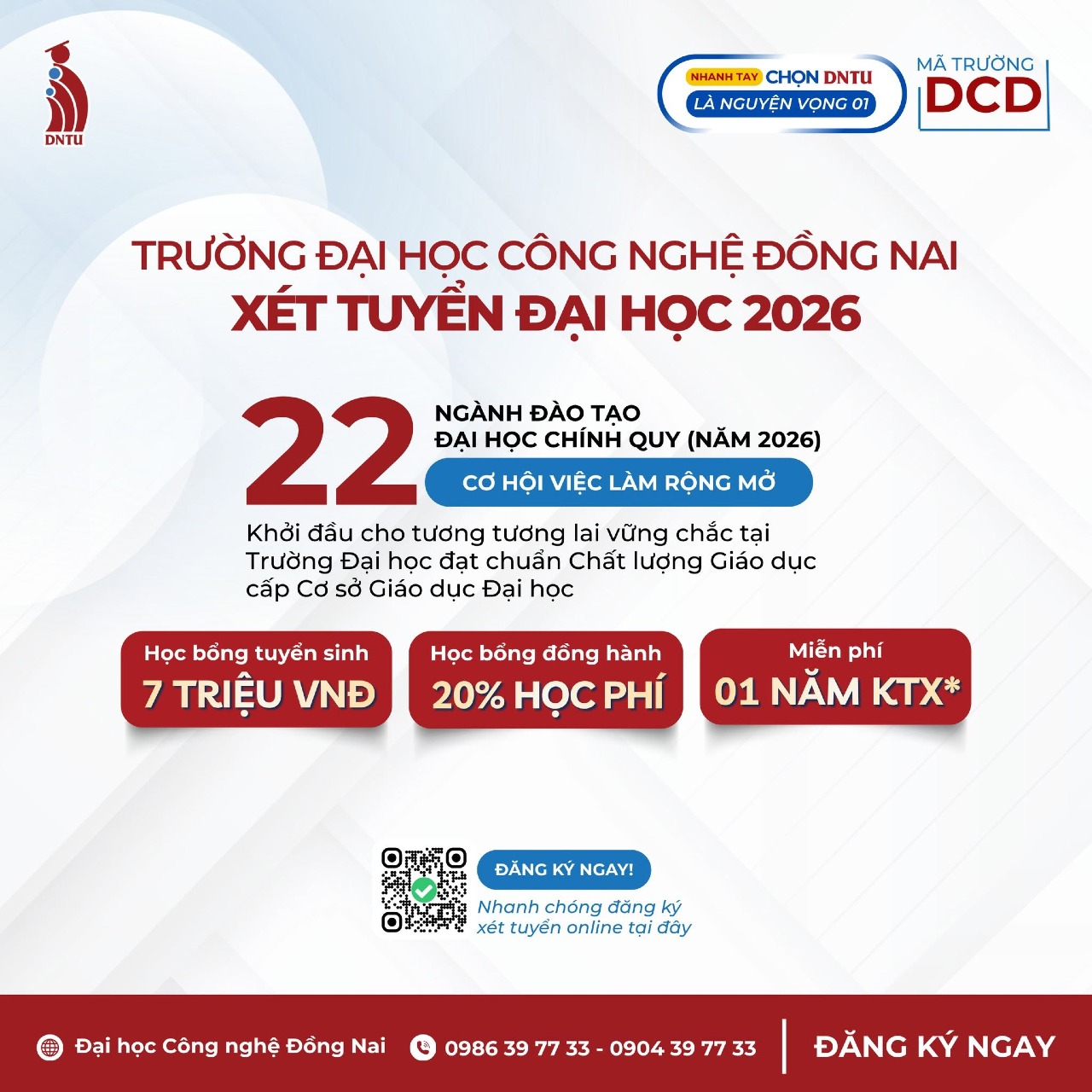 Xét tuyển Đại học chính quy 2026 tại Trường Đại học Công nghệ Đồng Nai – Mã trường: DCD